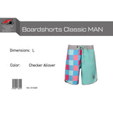 F2 Retro Boardshorts Classic Checker Oceangreen Badeshorts - Größe wählbar