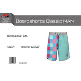 F2 Retro Boardshorts Classic Checker Oceangreen Badeshorts - Größe wählbar