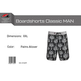 F2 Retro Boardshorts Classic Palms Allover Badeshorts Schwarz - Größe wählbar
