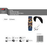 F2 Set Kite Ride V5 mit Kiteboard Air Wood und Control Bar Komplettset Größen wählbar