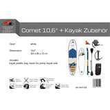F2 Set Stand Up Paddle Board Comet Weiss 10,6 + Kajak Zubehör Paket
