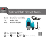 F2 Set Foilboard Comet Team Türkis 45,6L + Alu Foil 2400 + Wing 4qm