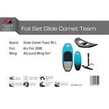 F2 Set Foilboard Glide Comet Team + Alu Limited Foil + Allround Wing Komplettset Größen wählbar