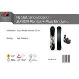 F2 Set Snowboard Junior Rental mit Pipe Bindung Komplettset Größen wählbar