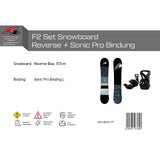 F2 Set Snowboard Reverse Blau + Sonic Pro Bindung - Komplettset Größen wählbar