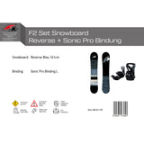 F2 Set Snowboard Reverse Blau + Sonic Pro Bindung - Komplettset Größen wählbar