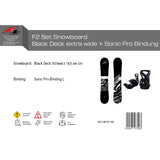 F2 Set Snowboard Blackdeck Schwarz + Sonic Pro Bindung - Komplettset Größen wählbar
