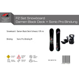 F2 Set Damen Snowboard Blackdeck + Sonic Pro Bindung M - Komplettset Größe wählbar
