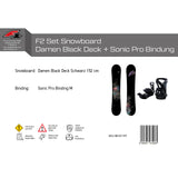 F2 Set Damen Snowboard Blackdeck + Sonic Pro Bindung M - Komplettset Größe wählbar