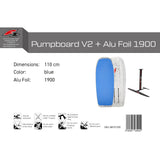 F2 Set Pumpfoilboard V2 12,7L Blau 110cm mit Alu Foil 1900