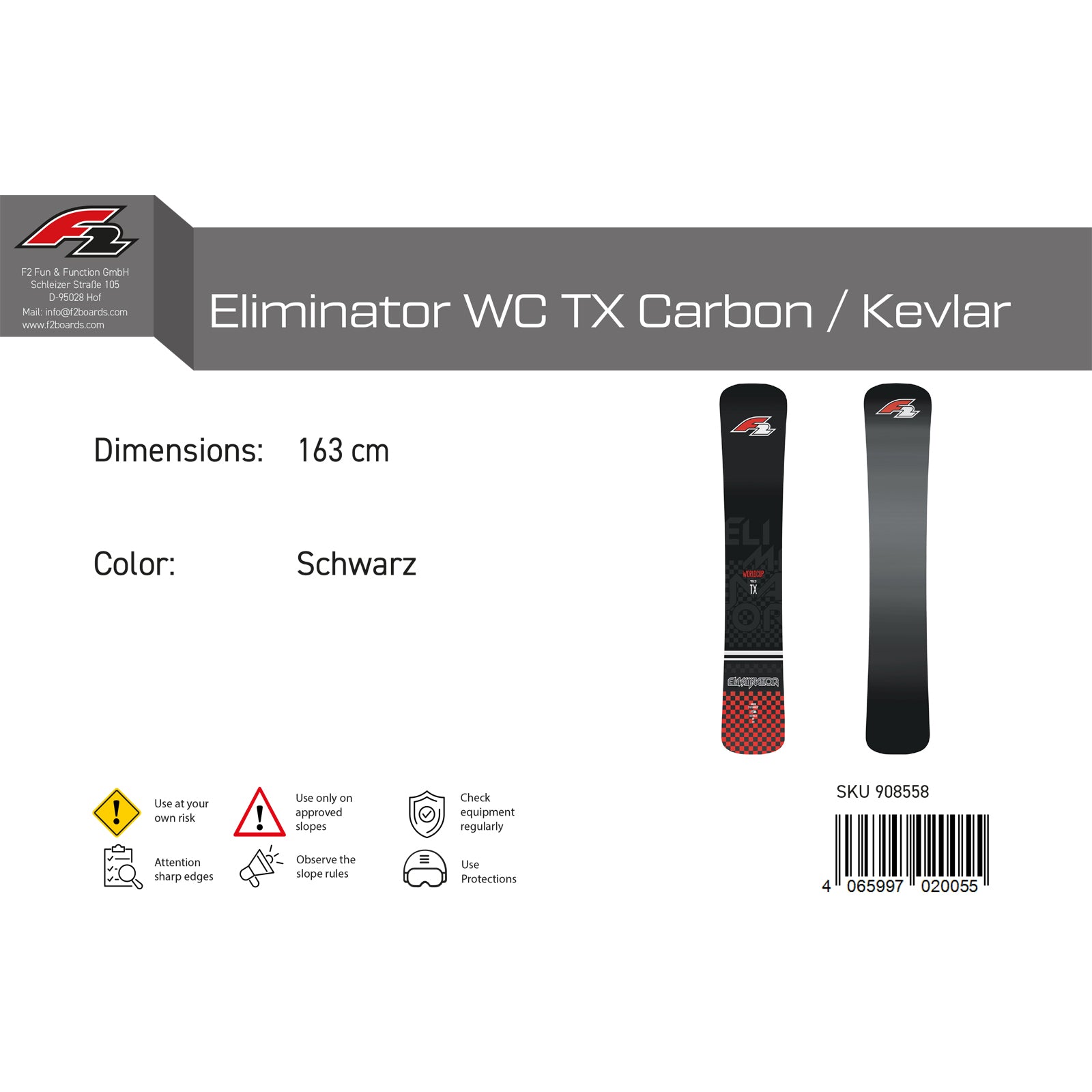 F2 Eliminator WC TX Carbon Race Snowboard 2023/24 | Pop