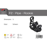 F2 Junior Snowboard Bindung F2 - Pipe - Rookie S-M Größe wählbar Schwarz 2024/25