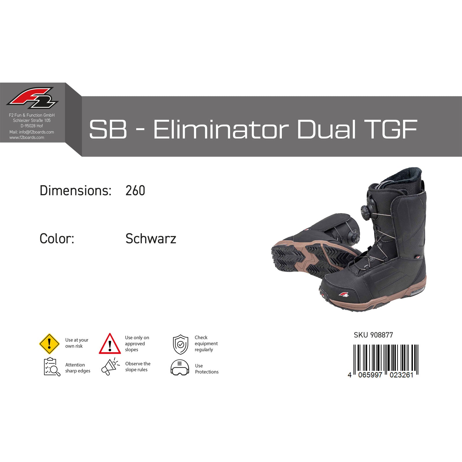 F2 Herren Snowboard Softboots Eliminator Dual TGF – Carving