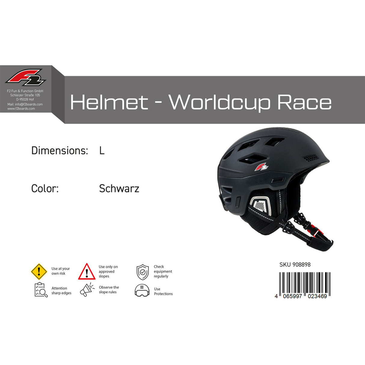F2 Herren Snowboard Helm Helmet - Worldcup Race Farbe/Größe wählbar 2024/25