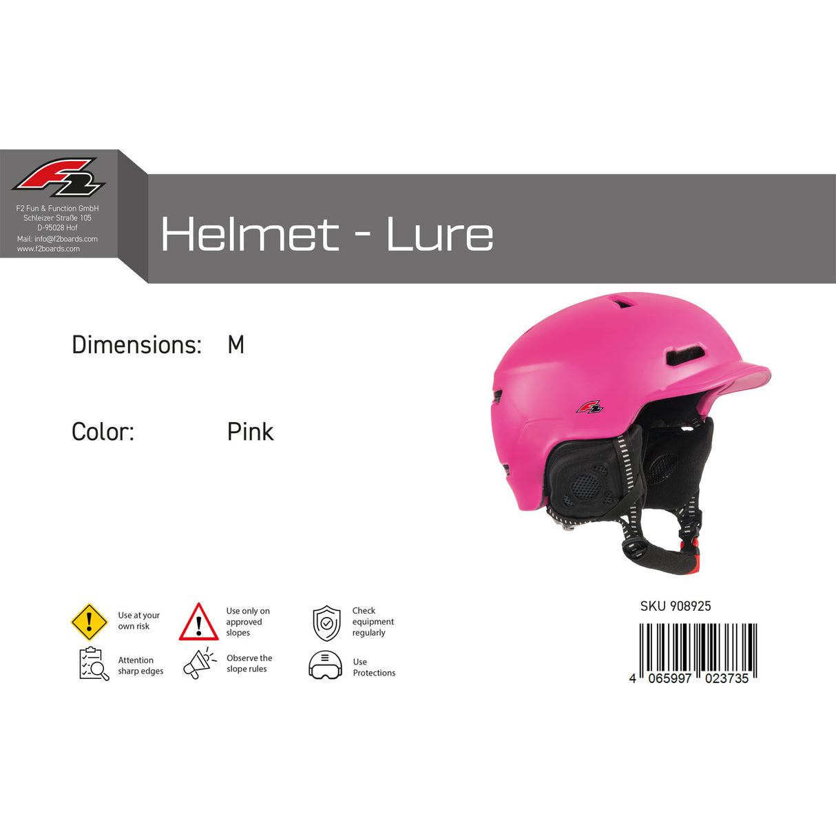 F2 Damen Snowboard Helm Helmet - Lure Farbe/Größe wählbar 2024/25