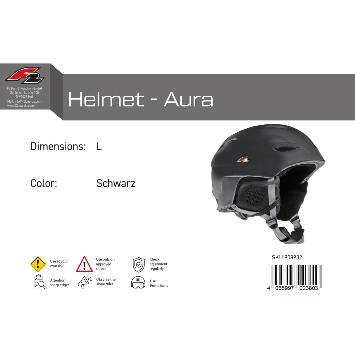 F2 Damen Snowboard Helm Helmet - Aura Farbe/Größe wählbar 2024/25