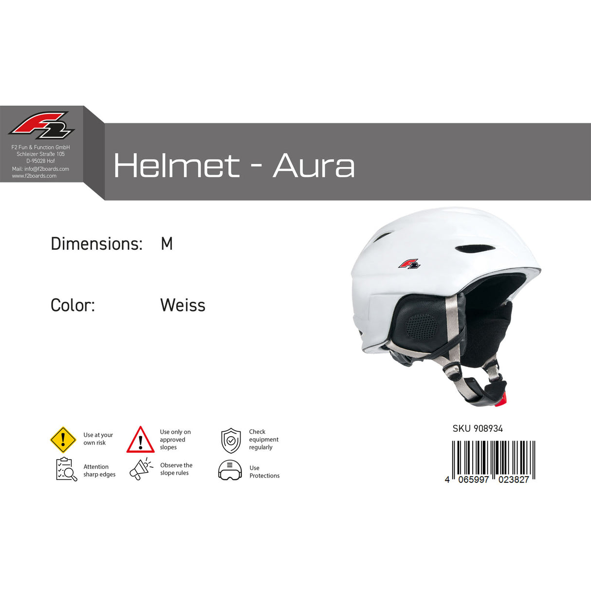 F2 Damen Snowboard Helm Helmet - Aura Farbe/Größe wählbar 2024/25