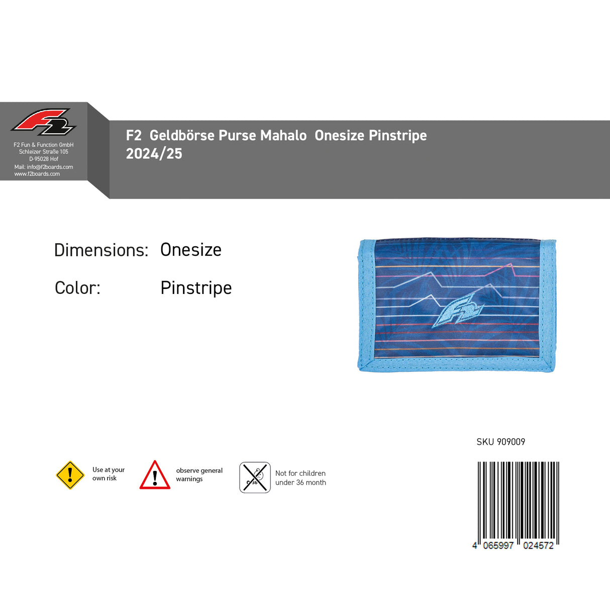 F2 Geldbörse Purse Mahalo Onesize Farbe wählbar 2024/25