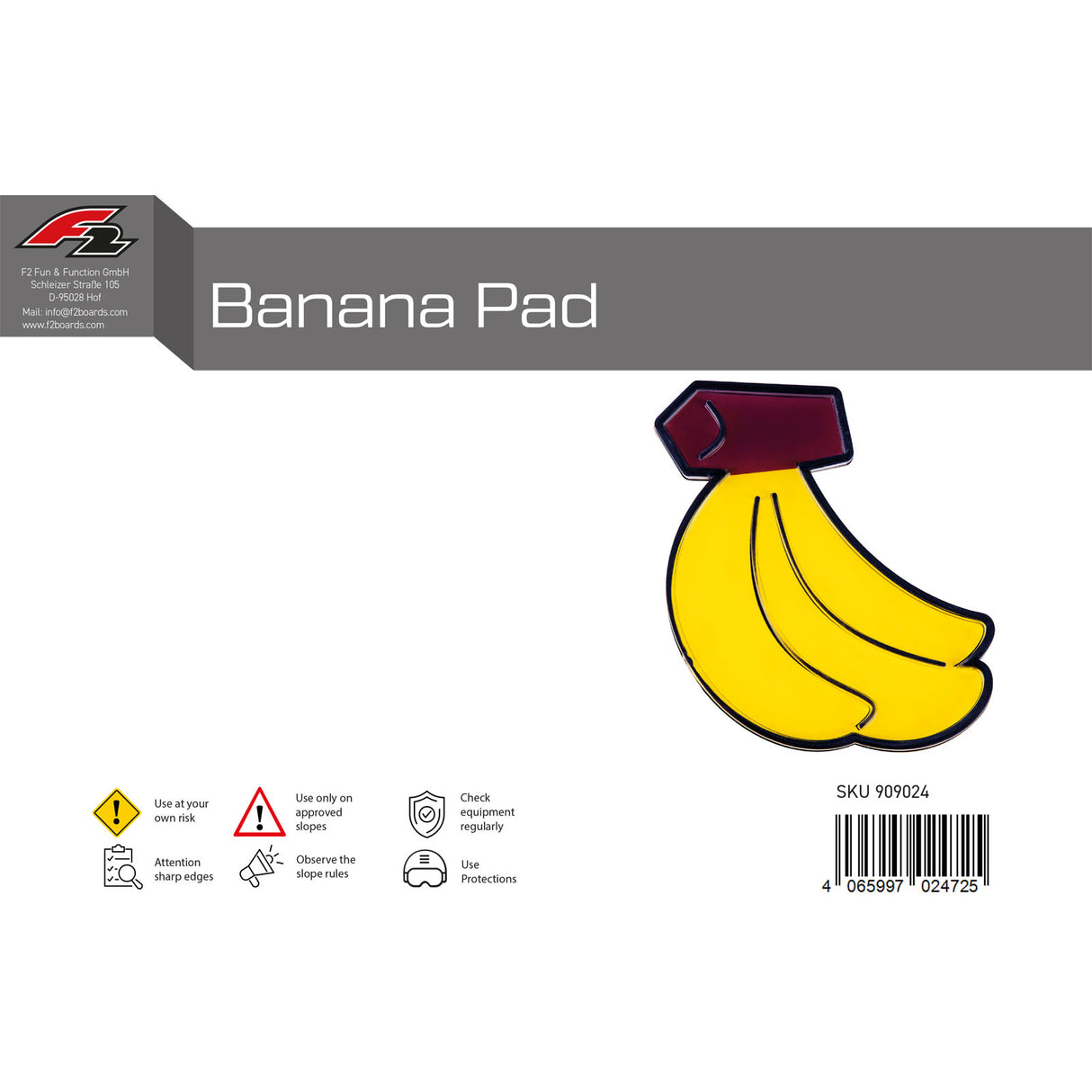 F2  Snowboard Pads Banana Pad  2024/25