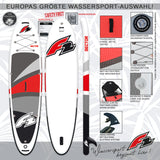 F2 SUP Stand Up Paddle Board Sector Limited Edition 10'5''/11'5"/12'2" Rot