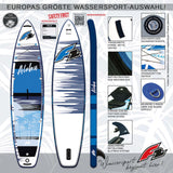 F2 SUP Stand Up Paddle Board Aloha 10'5''/11'4"/12'2" Größe wählbar Blau