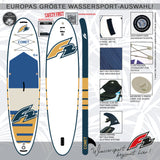F2 Set Stand Up Paddle Board Comet Weiss 10,6 + Kajak Zubehör Paket
