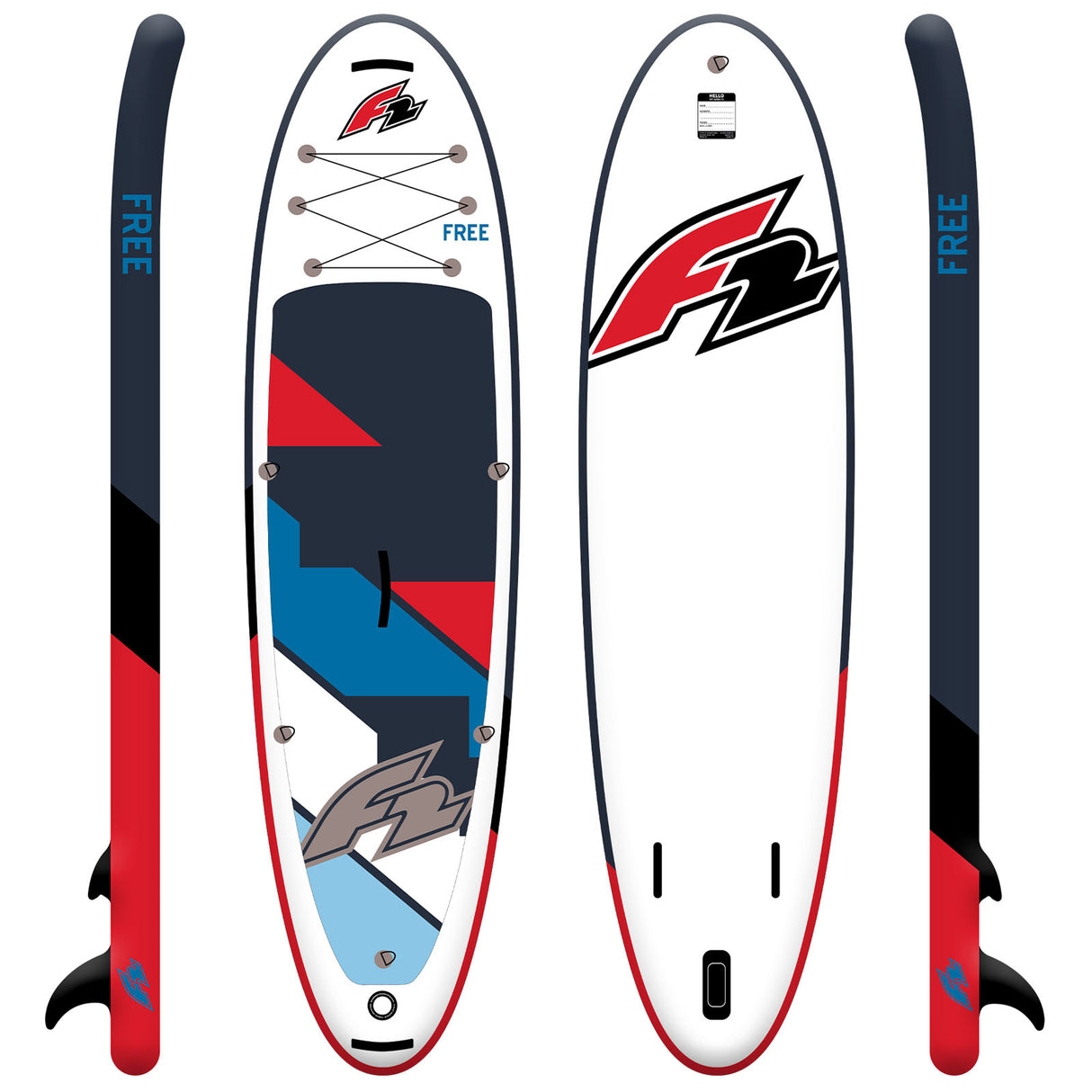 F2 SUP Stand Up Paddle Board Free Round Sail Größe wählbar Grau