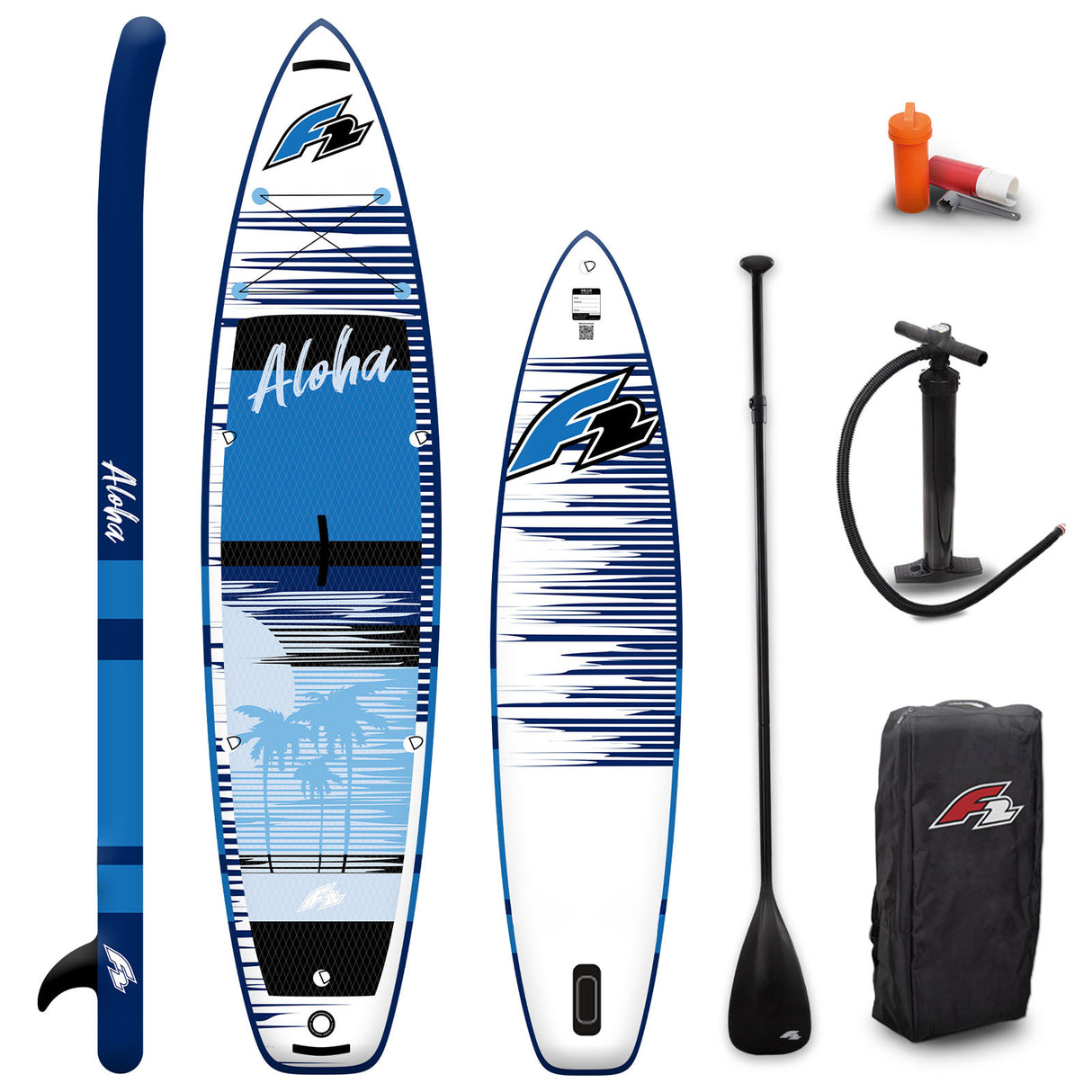 F2 SUP Stand Up Paddle Board Aloha 10'5''/11'4"/12'2" Größe wählbar Blau