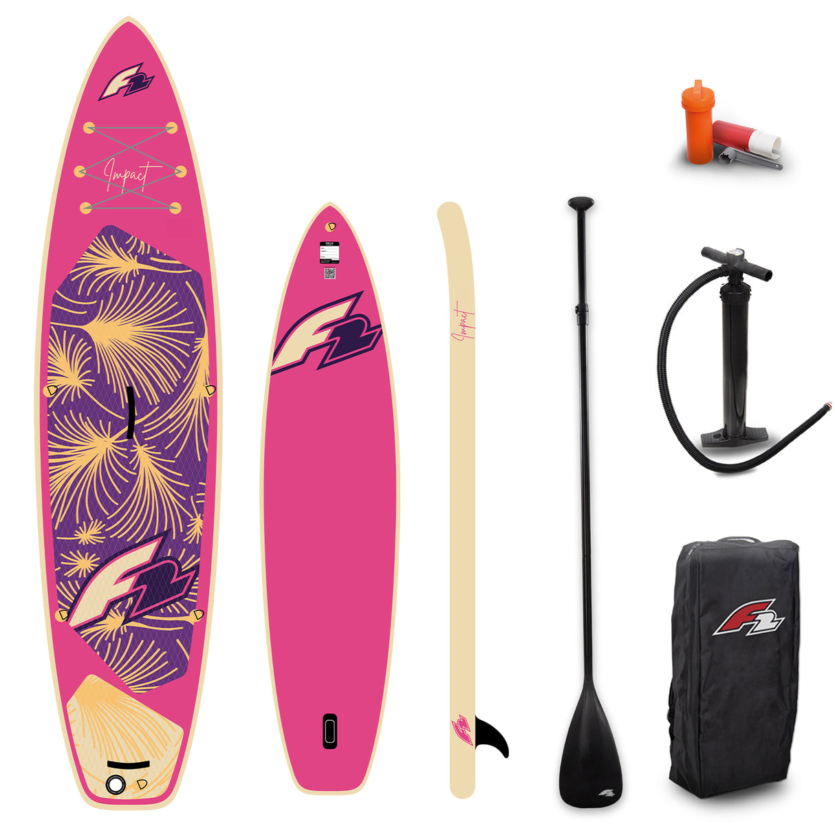 F2 Damen SUP Stand Up Paddle Board Impact Pink - Größe wählbar