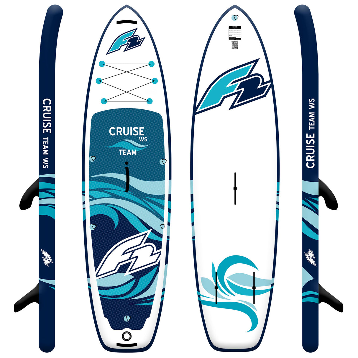 F2 SUP Stand Up Paddle Board Cruise Team WS HFT 10'6''/11'6" wählbar Türkis