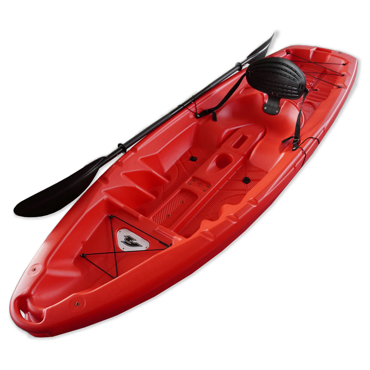 F2 Marken Kajak Axxis - Angelkajak 1 Sitzer mit Paddel Rot