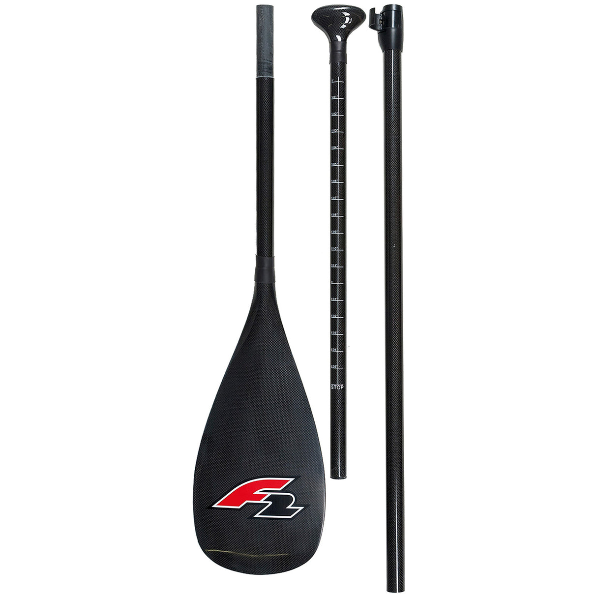 F2   SUP Paddel Carbon - 85% Carbon  3 teilig Schwarz 2024/25