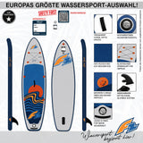 F2 SUP Stand Up Paddle Board Glide Surf Youth Grau - Größe wählbar