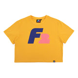 F2 Retro T-Shirt Strato Damen Crop Top Tshirt Gelb - Größe wählbar
