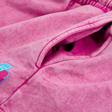 F2 Retro Silberpfeil Shorts Magenta Stonewashed Damen Sweatshorts - Größe wählbar