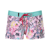 F2 Retro Boardshorts Classic Hibiskus Damen Badeshorts Kurz - Größe wählbar