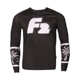 F2 Retro Rashguard Palms/Black Funktionsshirt Wassersport - Größe wählbar
