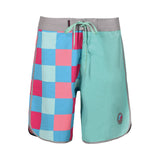 F2 Retro Boardshorts Classic Checker Oceangreen Badeshorts - Größe wählbar