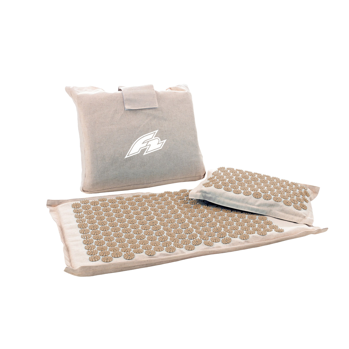 F2  Balance Board Reflexology Set Akkupressur Leinen 45,5x70,5cm Beige