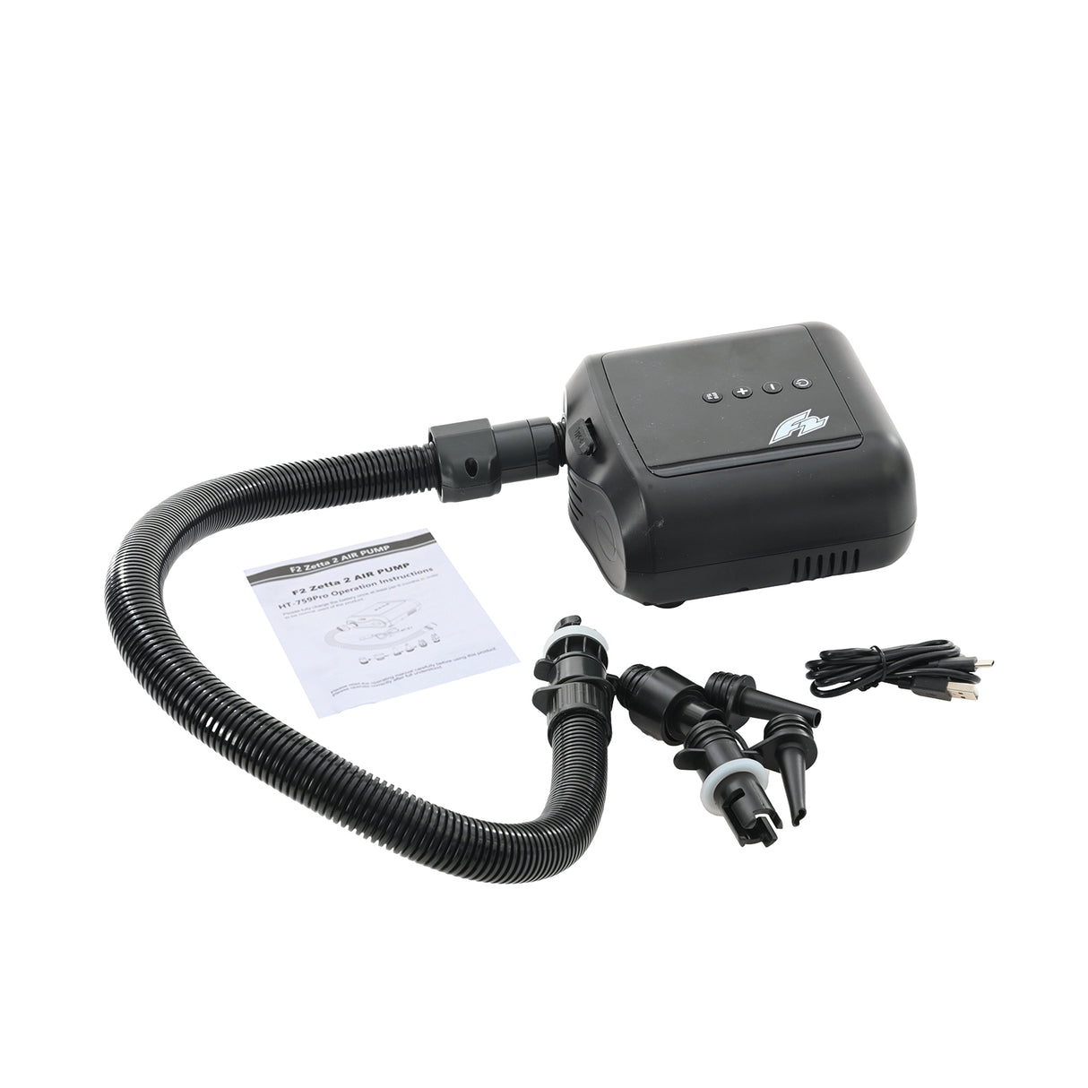 F2  SUP Pumpe Zetta 2 4000mAh E-Pumpe Wassersport Kite Schwarz