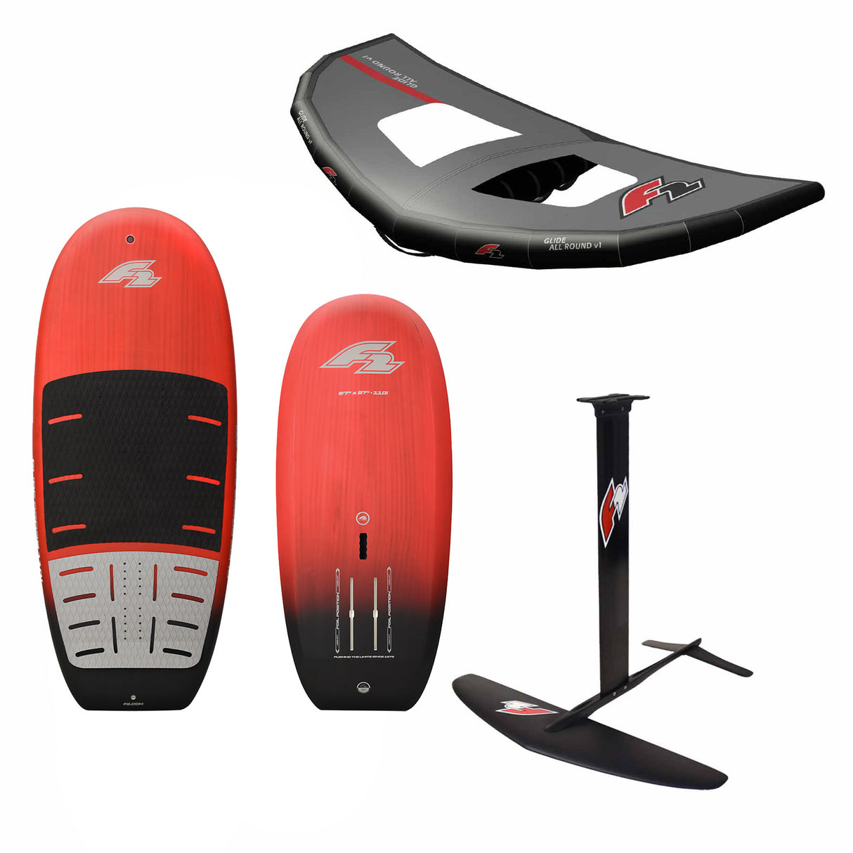 F2 Set Foilboard Glide Cross 110L+LTD Allround Foil+Allround Wing Größen wählbar