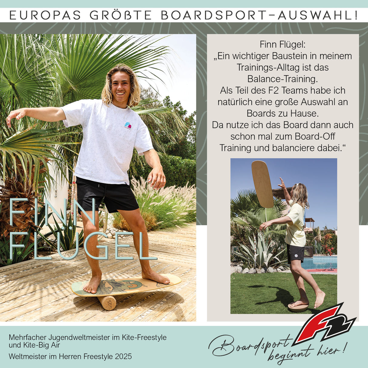 F2 Balance Board Set mit Korkrolle Komplettset Modell wählbar
