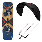 F2 Set Kite Ride V5 9qm + Kiteboard Air Wood 137cm + Control Bar 46cm