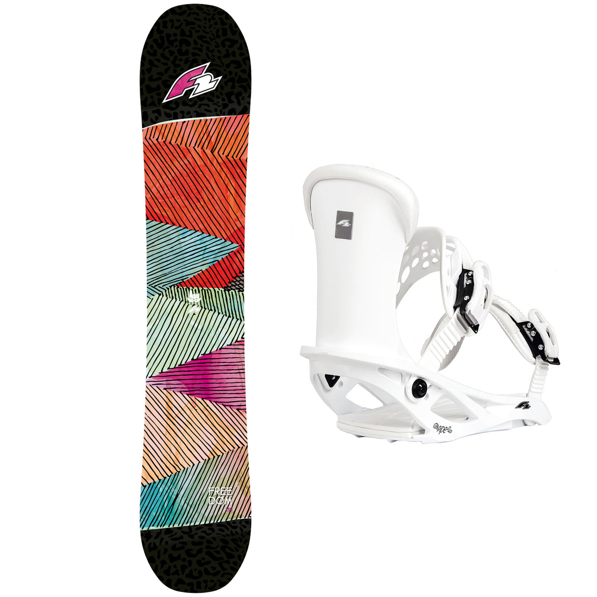 F2 Set Damen Snowboard Freedom mit Bindung Pipe Girl Komplettset Größe wählbar