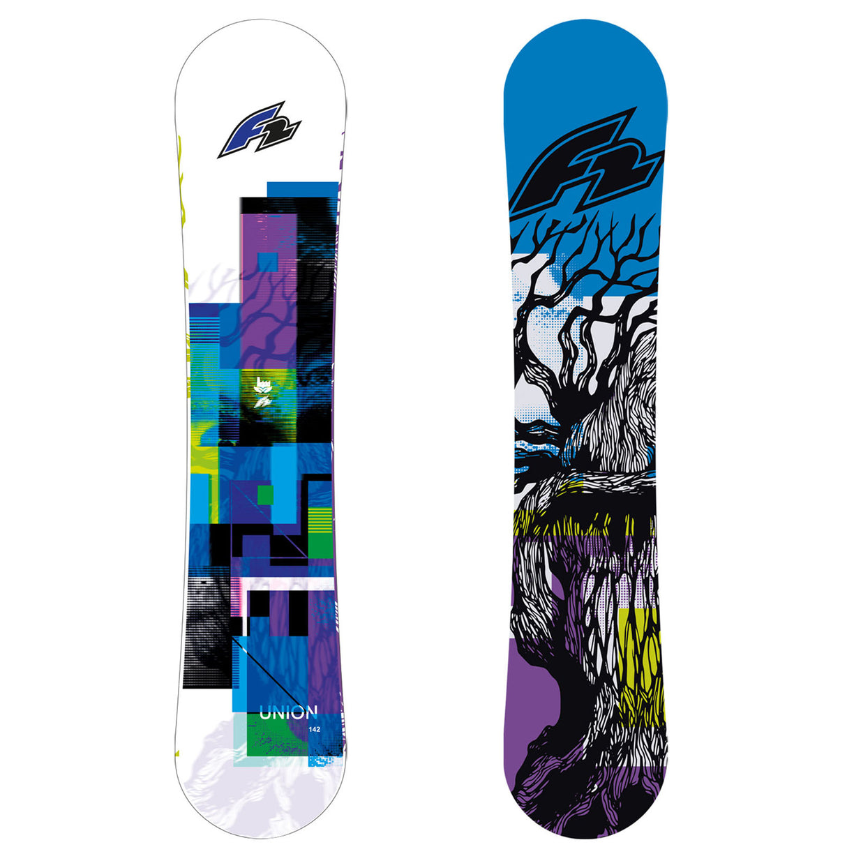 F2 Set Snowboard Union Blau mit Bindung Sonic Pro, Boots Air und Tasche Komplettset Größen wählbar