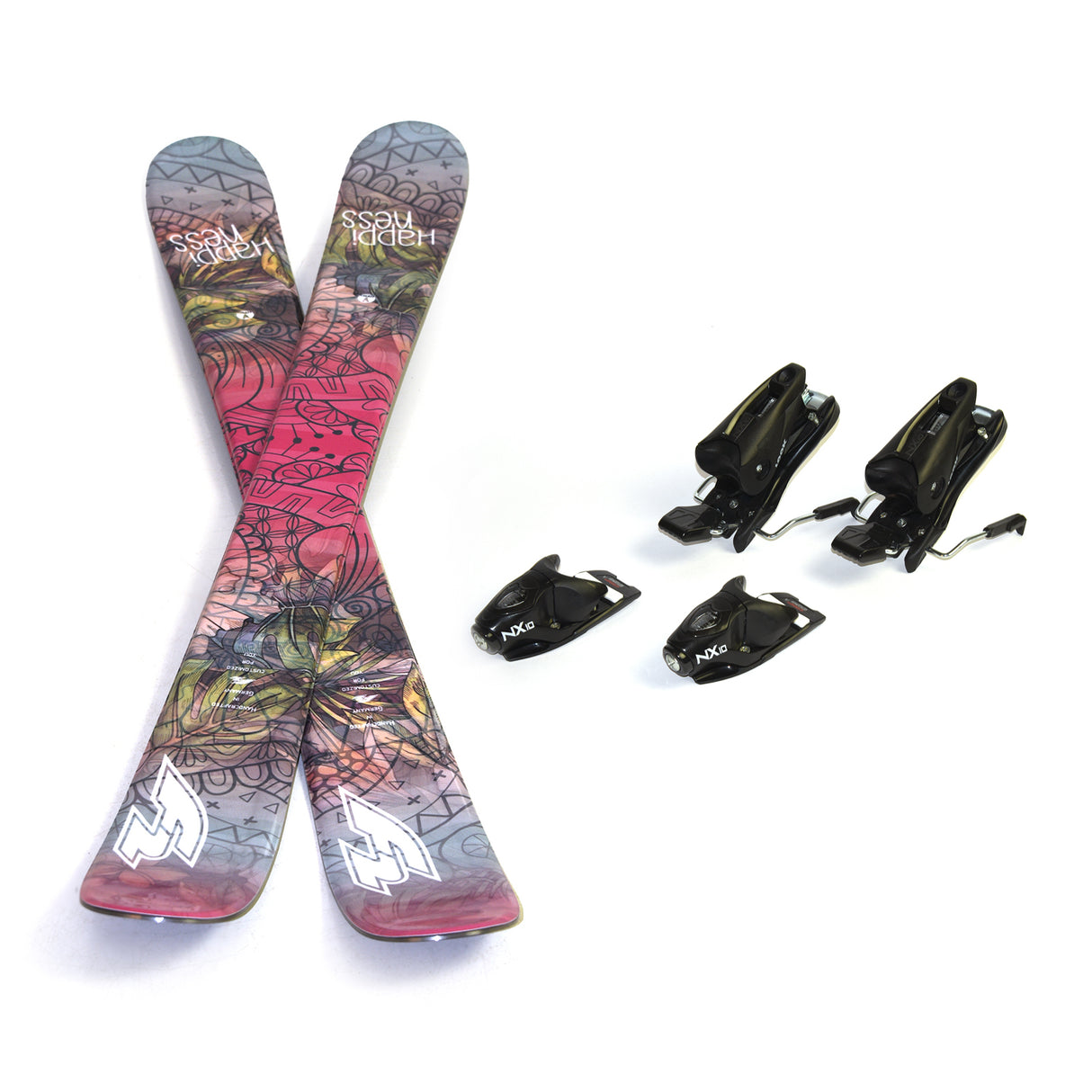 F2 Snowblades Happiness 99cm Set mit Sicherheitsbindung Fun Ski Kurzski