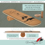 F2 Kork Balance Boards mit Korkrolle + Kork Halbkugel - Komplettset Modell wählbar