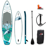 F2 Damen SUP Stand Up Paddle Board Lotus Blau - Komplettset Größen und Zubehör wählbar