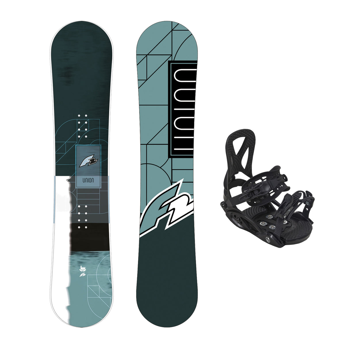 F2 Set Snowboard Junior Union Aqua 110cm + Pipe Bindung S