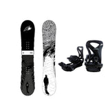 F2 Set Snowboard Blackdeck Schwarz/Weiss + Sonic Pro Bindung - Komplettset Größen wählbar